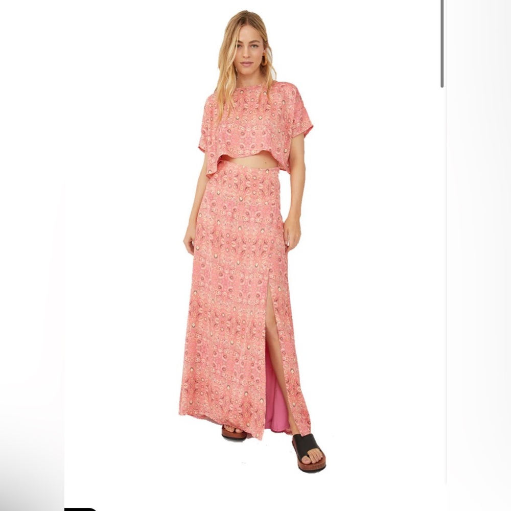Free People Candy Combo Printed Dress Top And Skirt Set Size 2